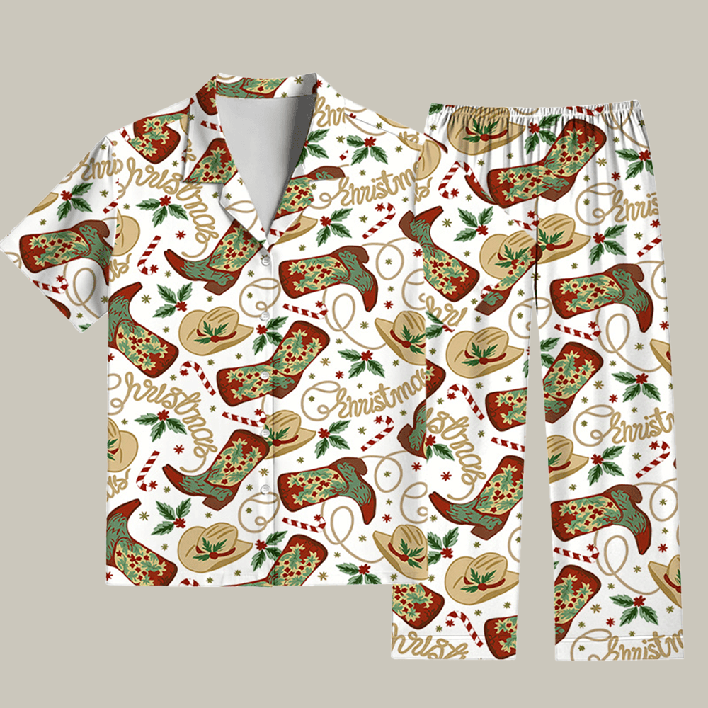 Western Christmas Pajama Set Cool Xmas Apparel Christmas Gift Ideas For Him