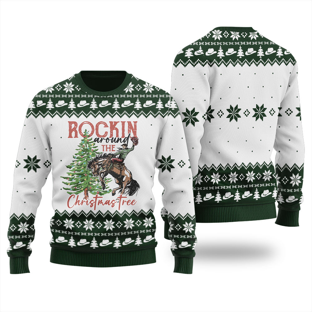 Western Cowboy Ugly Christmas Sweater Perfect Holiday Gift Merch for Sweater Lovers