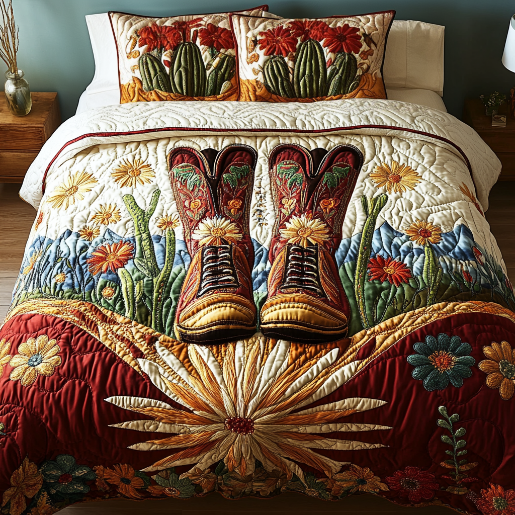 Western Dreams Quilted Bedding Set Best Christmas Duvet Sets Gifts For Young Cowboys