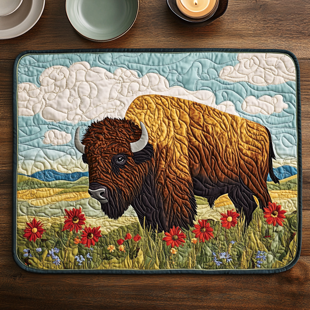 Western Glory Quilted Place Mat Modern Holiday Decor Gifts For Lavender Lovers