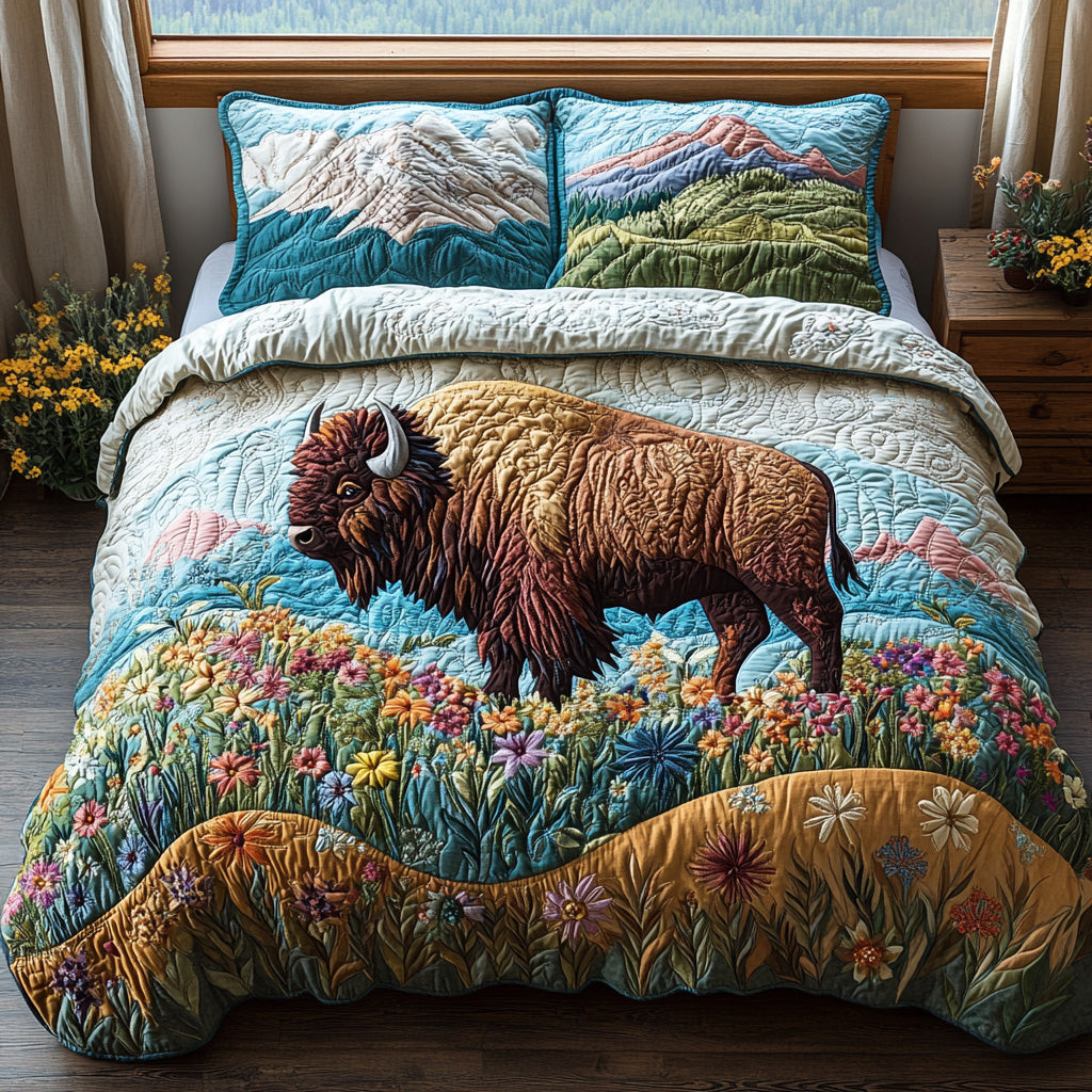 Western Guard Quilted Bedding Set Bed Decor Ideas Awesome Gifts For Bison Lovers