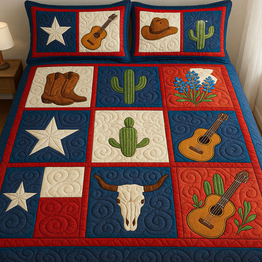 Western Harmony Quilted Bedding Set Unique Bed Sheet Set Cowboy Christmas Presents