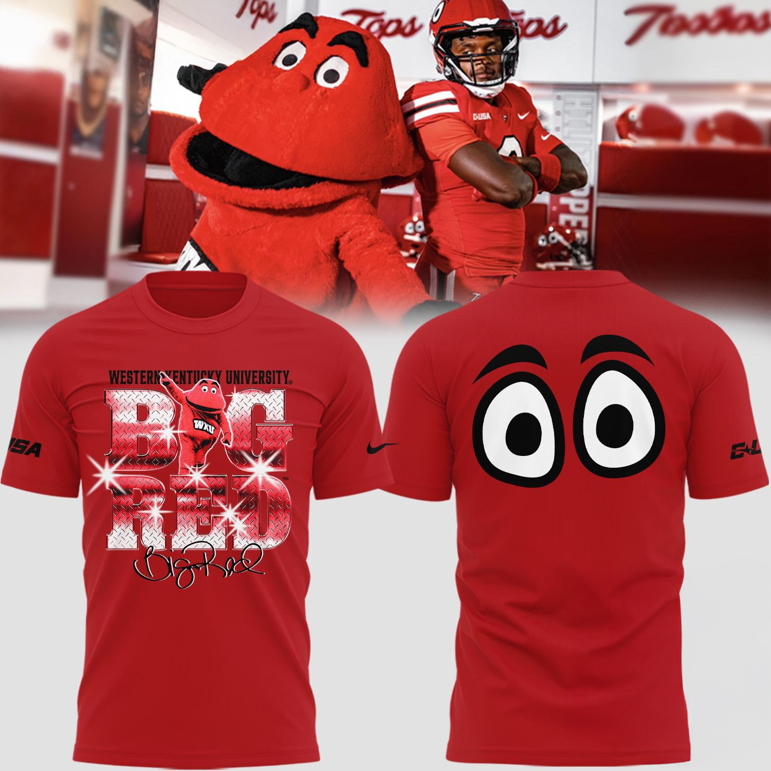 Western Kentucky Hilltoppers Football Big Red T-Shirt Football Fan Gift Ideas