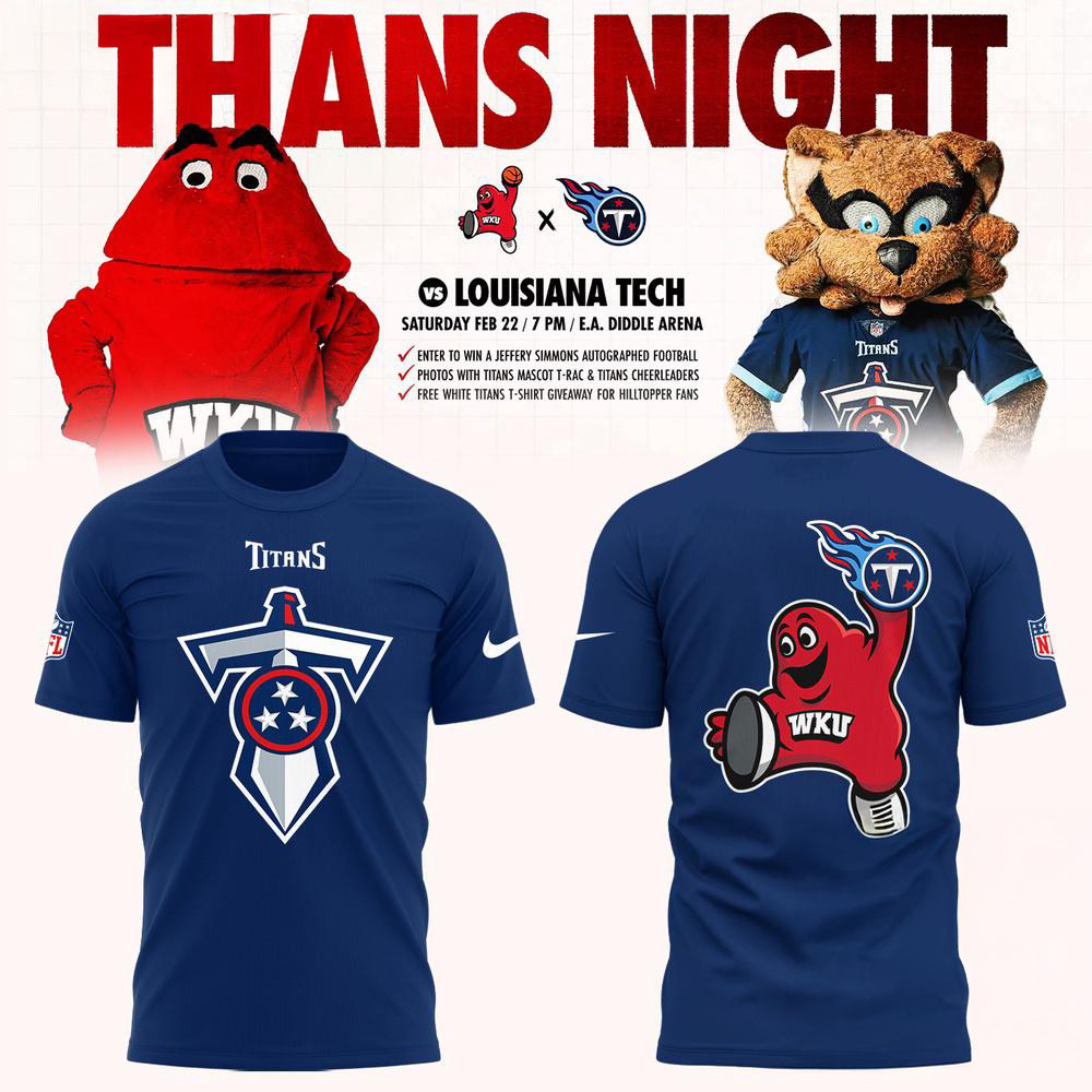 Western Kentucky Hilltoppers Tennessee Titans Night Navy Shirt Football Lover Fan Gifts