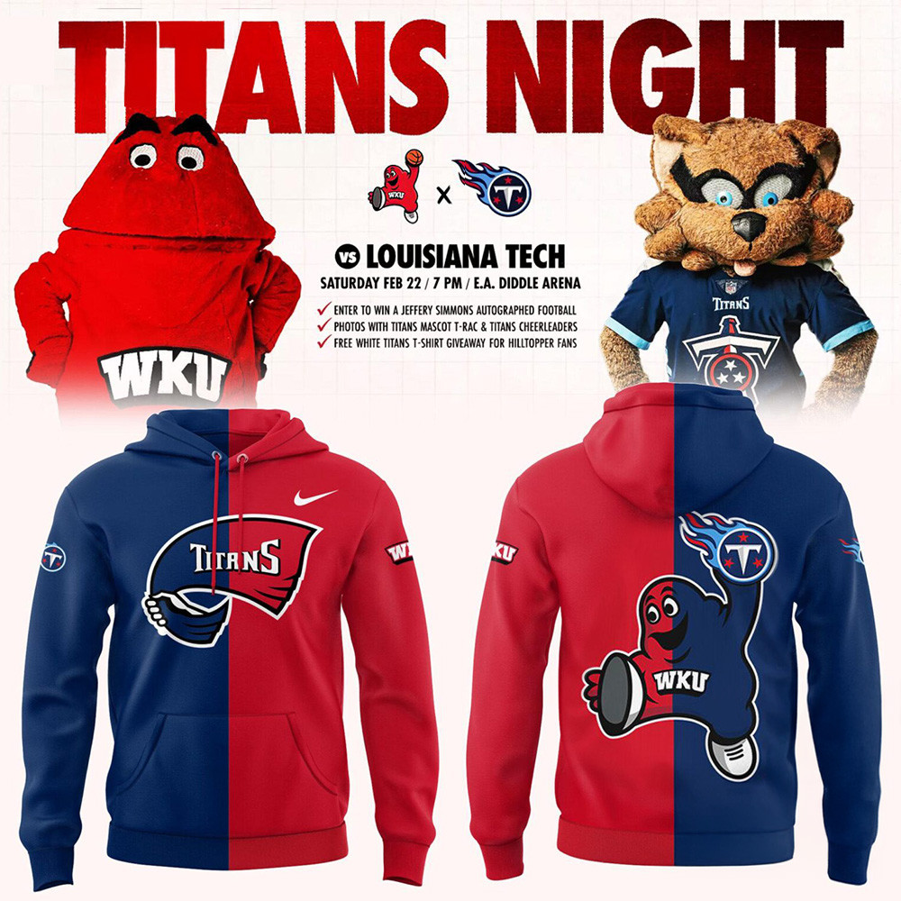 Western Kentucky Hilltoppers Tennessee Titans Night New Design 2025 Hoodie Football Fan Gifts