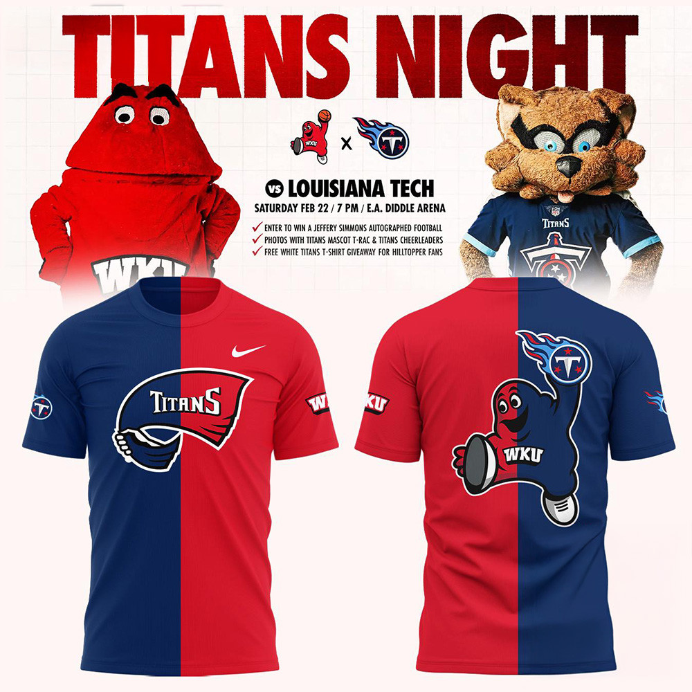 Western Kentucky Hilltoppers Tennessee Titans Night New Design 2025 Shirt Football Fan Gifts