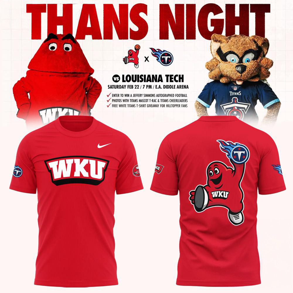 Western Kentucky Hilltoppers Tennessee Titans Night Red Shirt Football Fan Gifts