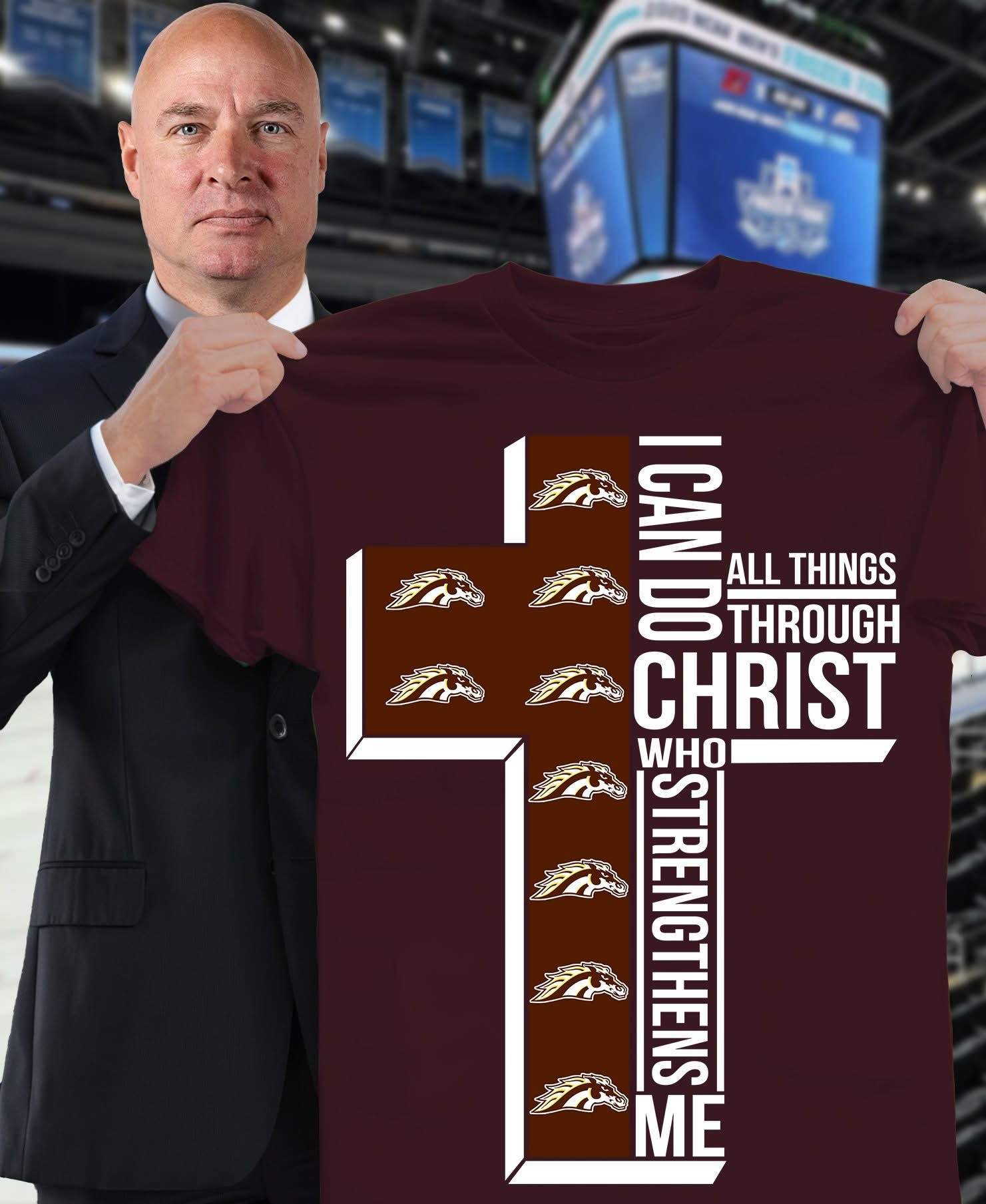 Western Michigan Broncos Faith T-Shirt I Can Do All Things Through Christ Who Strengthens Me