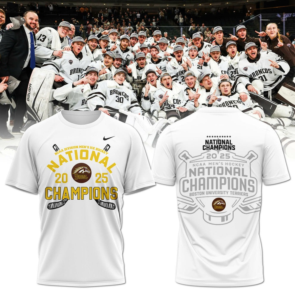 Western Michigan Broncos National Champions 2025 Shirt WMU Hockey Fan Gear Gift Shop