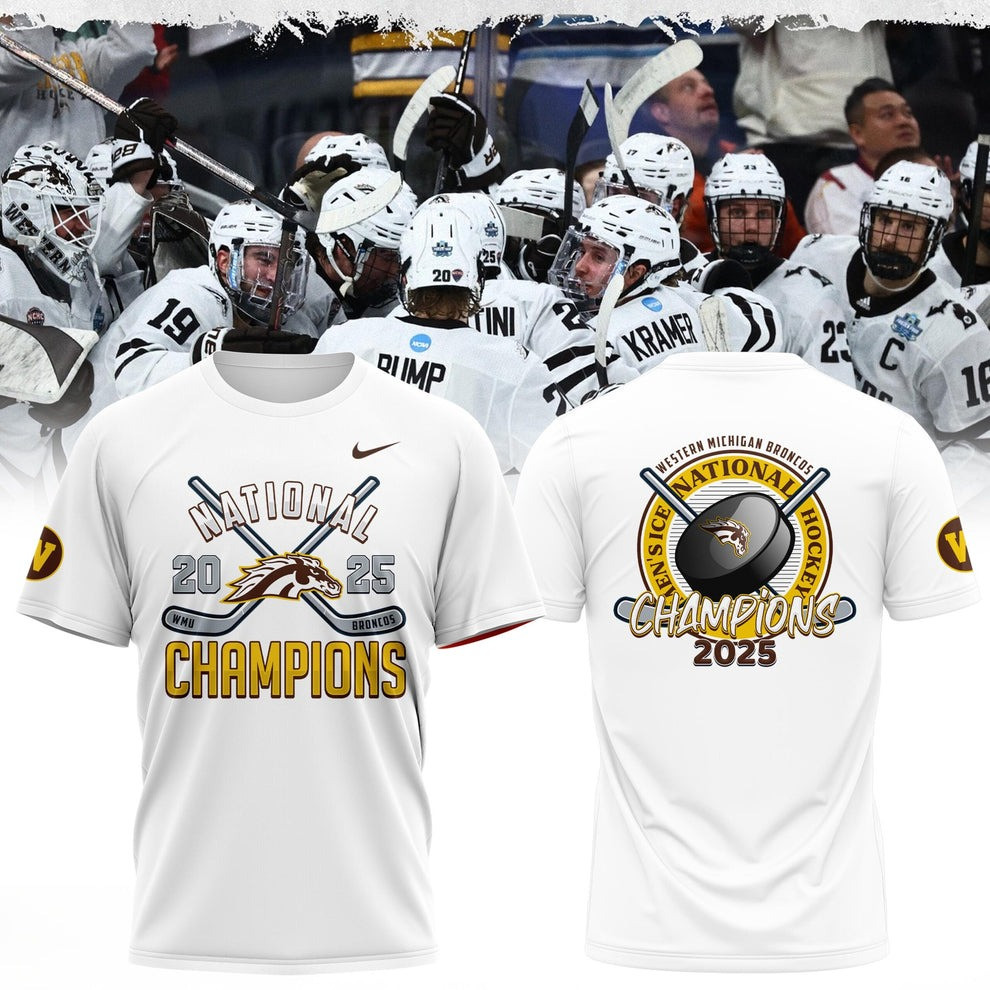 Western Michigan Broncos National Champions 2025 Shirt WMU Men's Ice Hockey Fan Tee Best