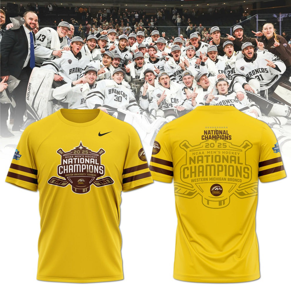 Western Michigan Broncos National Champions 2025 T-Shirt WMU Hockey Gear Apparel Great Gift