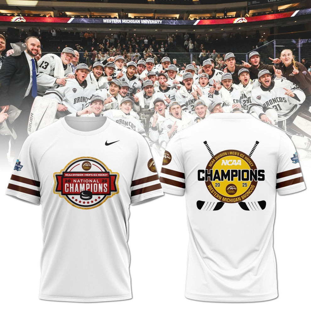 Western Michigan Broncos National Champions 2025 T-Shirt WMU Hockey Gear Gifts For Dad