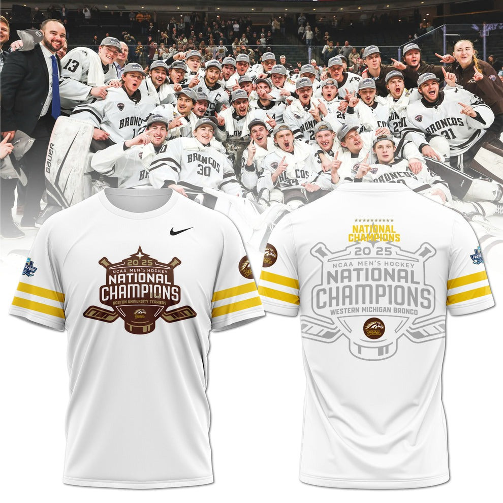 Western Michigan Broncos National Champions 2025 T-Shirt WMU Hockey Gear Gifts For Dude