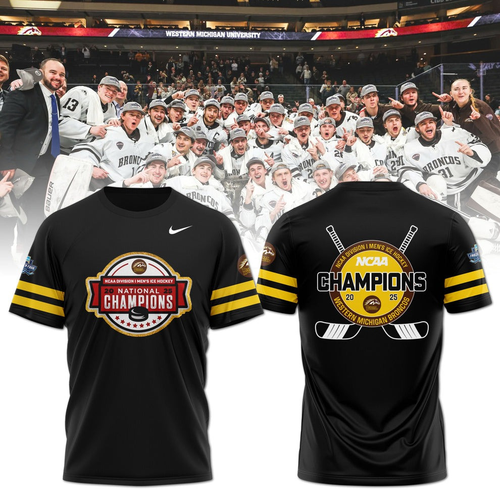 Western Michigan Broncos National Champions 2025 T-Shirt WMU Hockey Gifts For True Fans