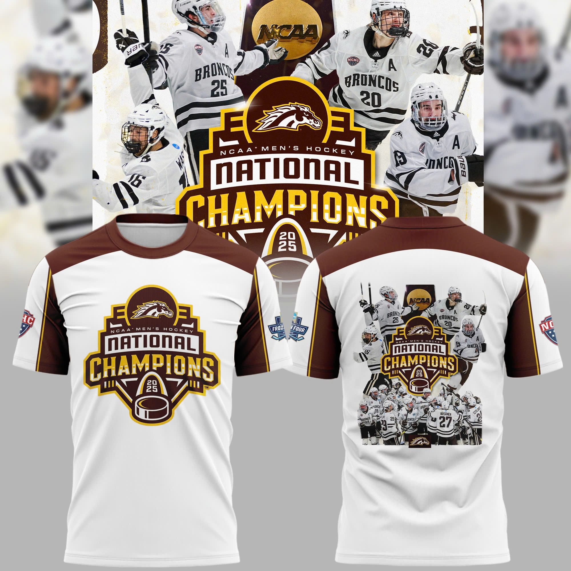 Western Michigan Broncos National Championship 2025 Shirt NCAA Hockey Fan Gear Good Gifts