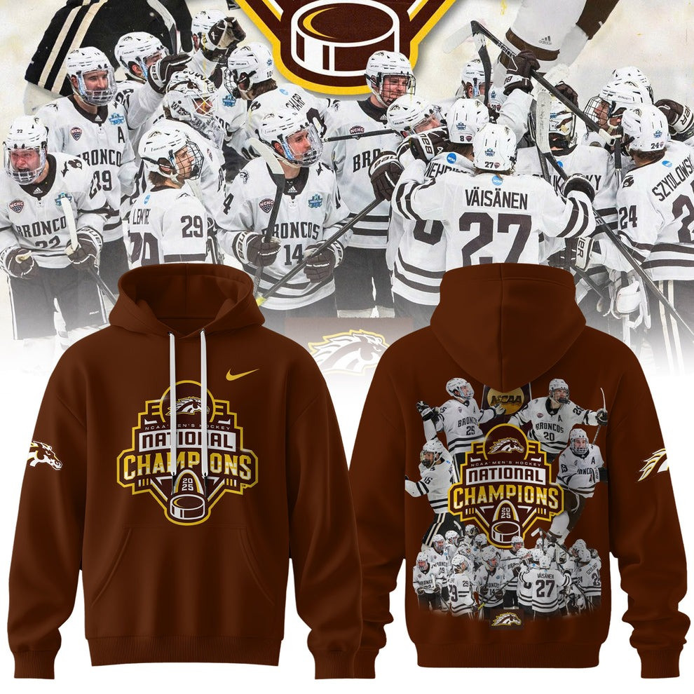 Western Michigan Broncos National Championship Hoodie 2025 NCAA Hockey Frozen Four Gear