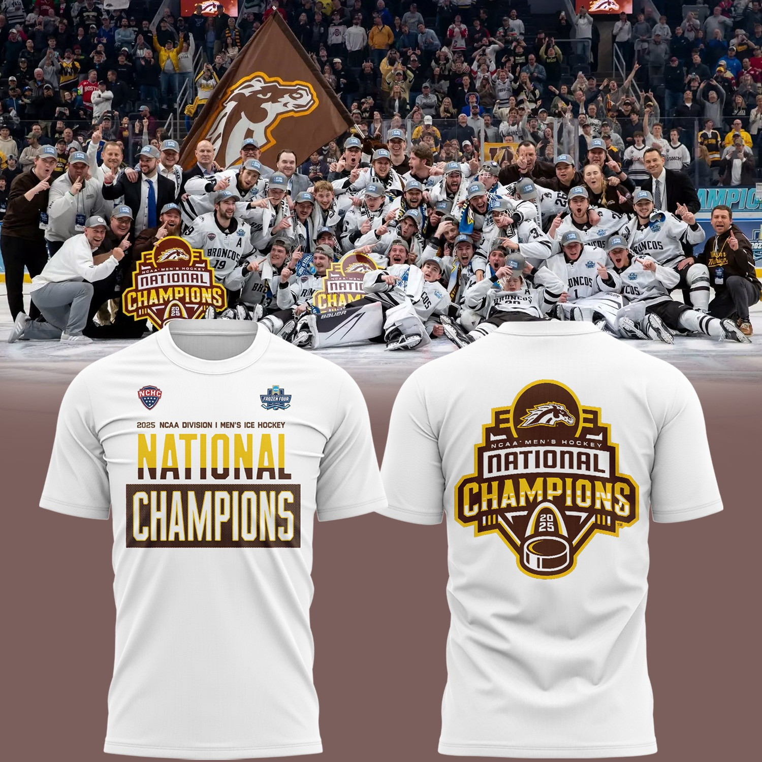 Western Michigan National Championship Gear T-Shirt 2025 WMU Broncos Hockey Merch Apparel