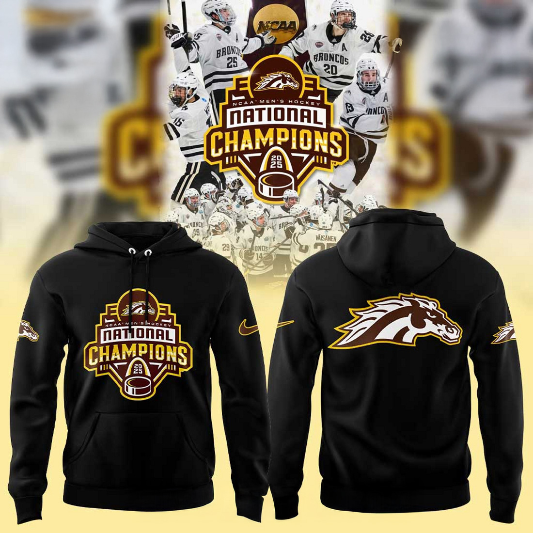 Western Michigan University Hockey National Champions Hoodie Gift For Hockey Fans