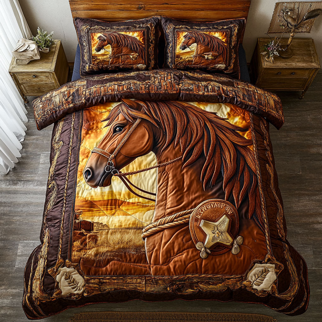Western Pride Quilt Bedding Set Queen Comforter Western Gift for Teens