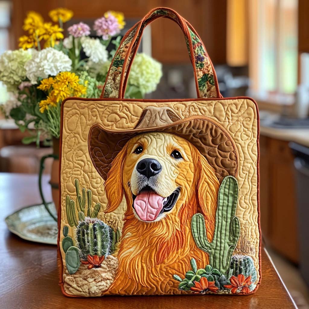 Western Pup Vibes Quilted Tote Bag Dog And Owner Gifts