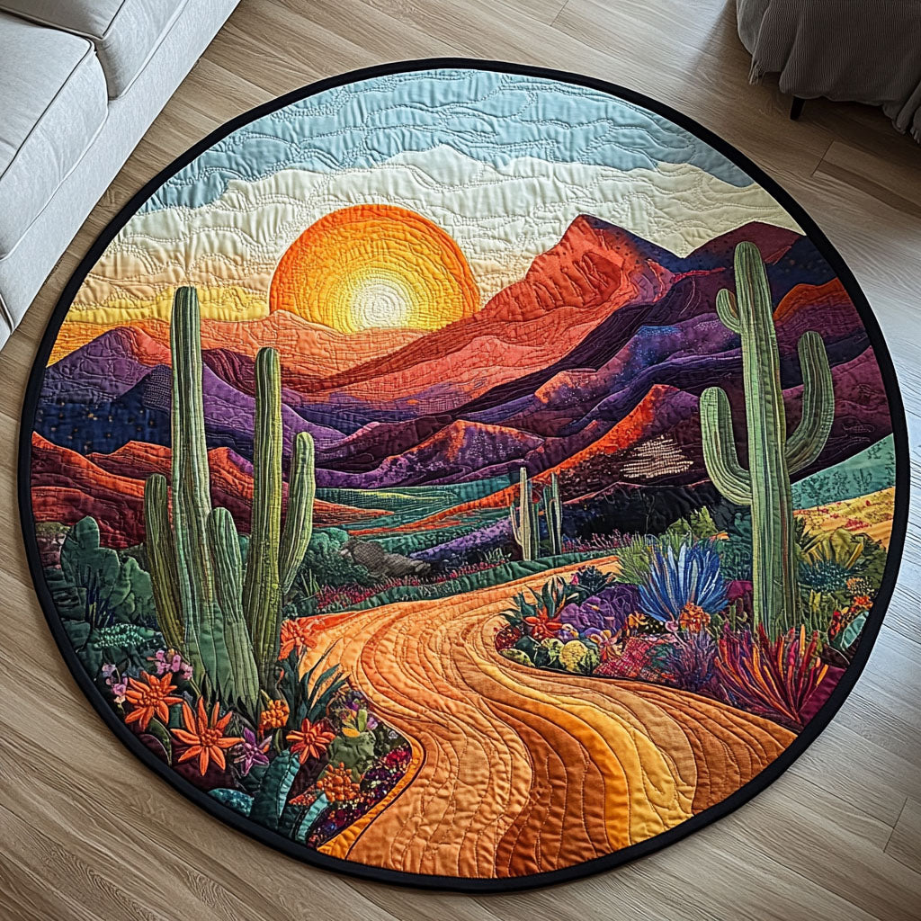 Western Quilted Round Mat Foyer Christmas Decor Gifts For The Flower Lover