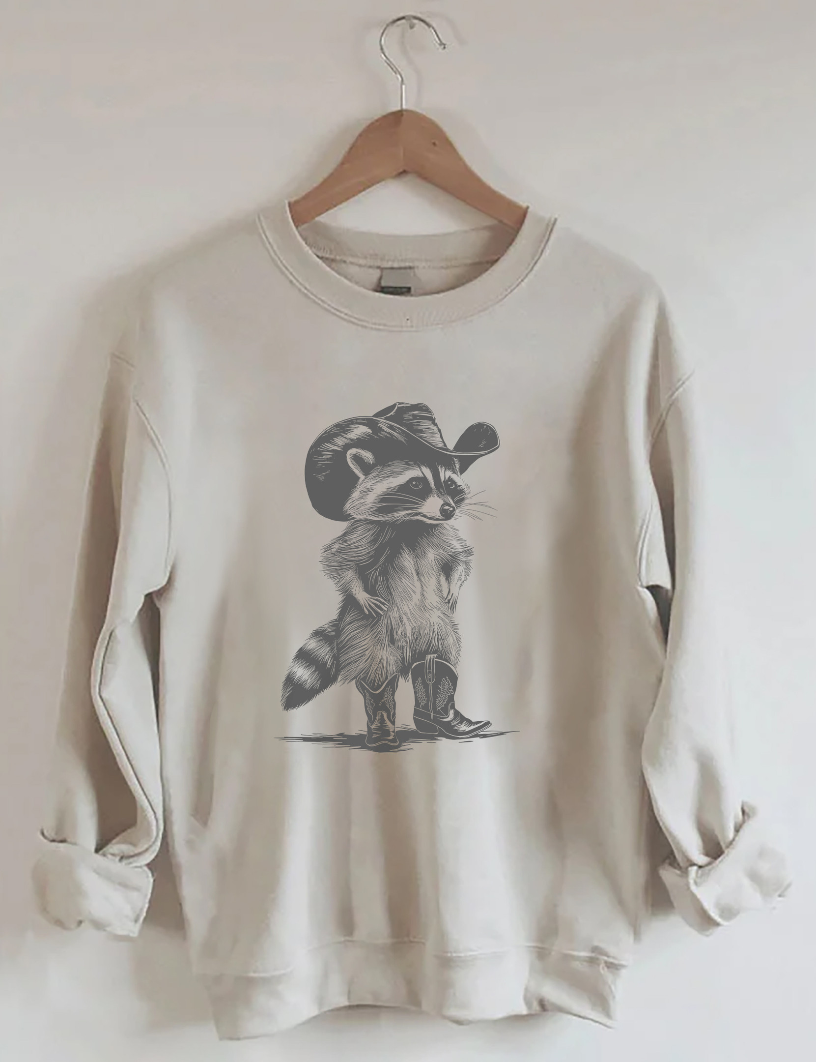 Western Raccoon Sweatshirt Funny Hooded Sweatshirt Gifts For Raccoon Lovers