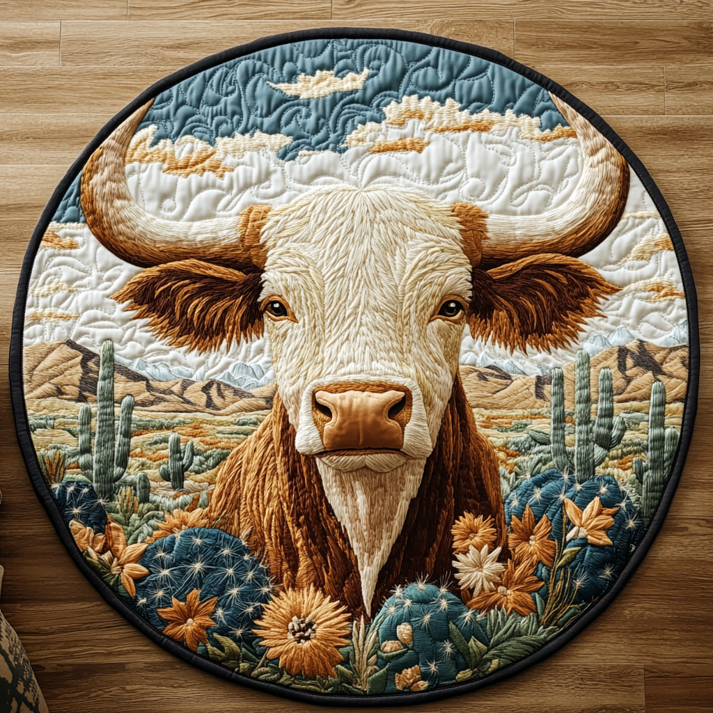 Western Spirit Quilted Round Mat Front Door Idea Gift Ideas For Ranchers