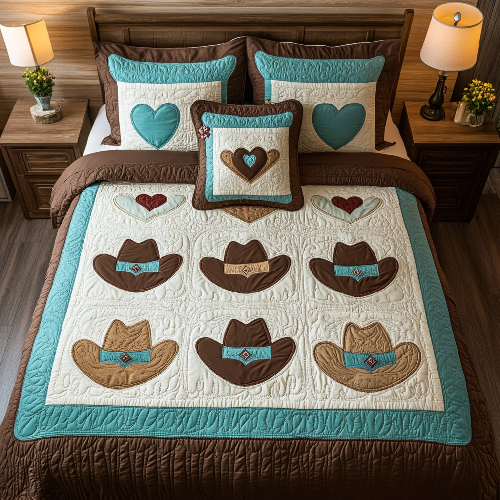 Western Trail Quilted Bedding Set Bed Decorations Gifts For Western Lovers
