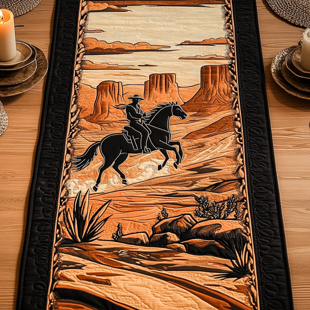Western Trails Quilted Table Runner Kitchen Table Decor Cowboys Gifts For Her
