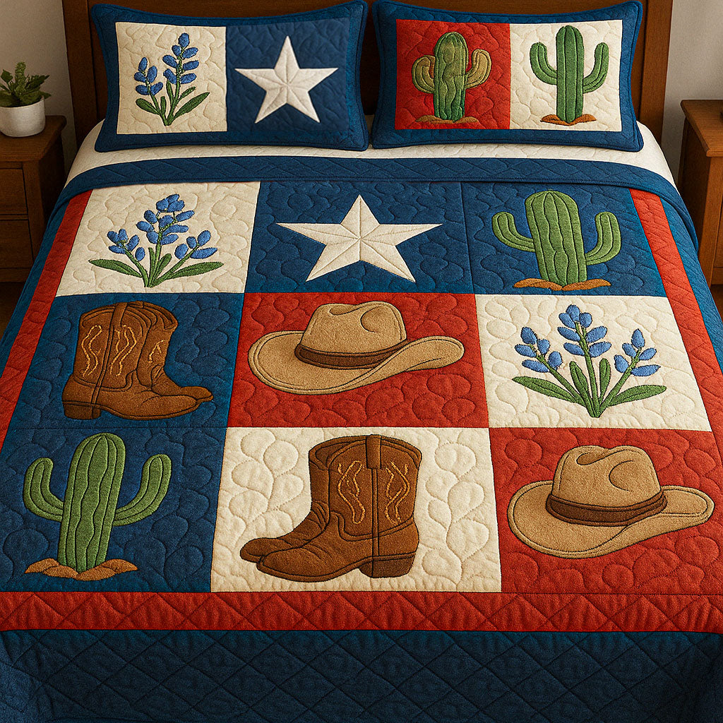 Western Vibe Quilted Bedding Set Bed Decor Ideas Cowboy Christmas Gifts