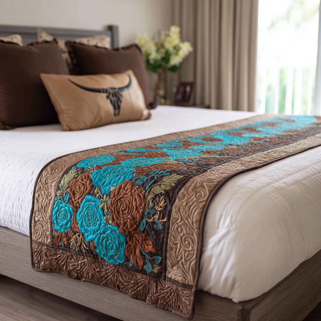 Western Whirl Quilted Bed Runner Bedroom Decorations Western Gifts For Men