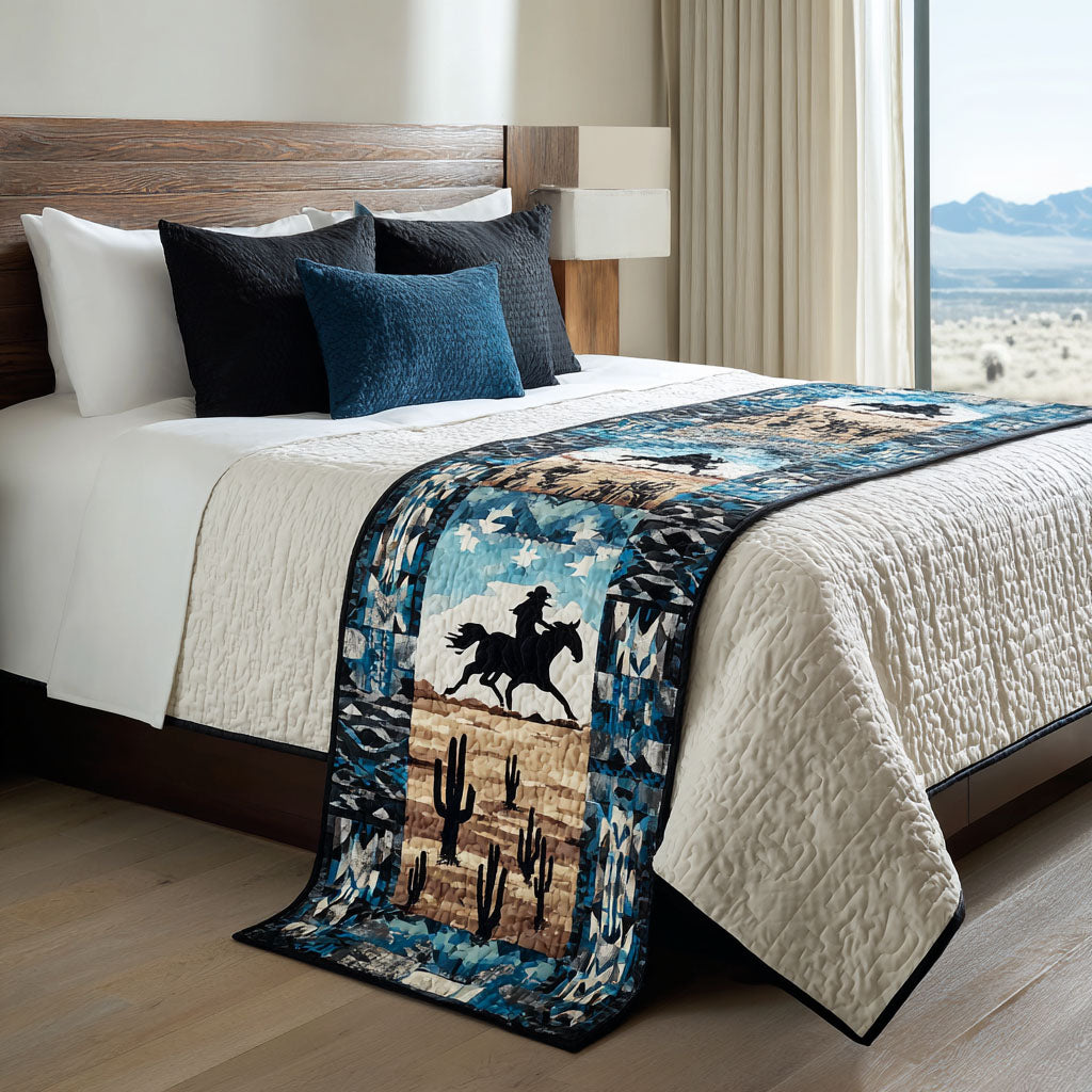 Western Whispers Quilted Bed Runner Cozy Bedroom Decor Old Western Gifts