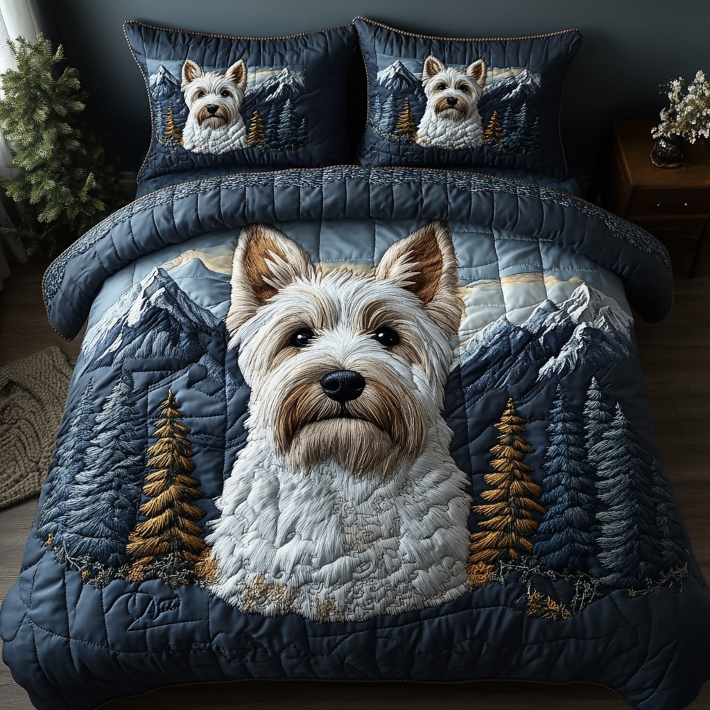 Westie Magic Quilted Bedding Set Meaningful Home Gift for Special Occasions