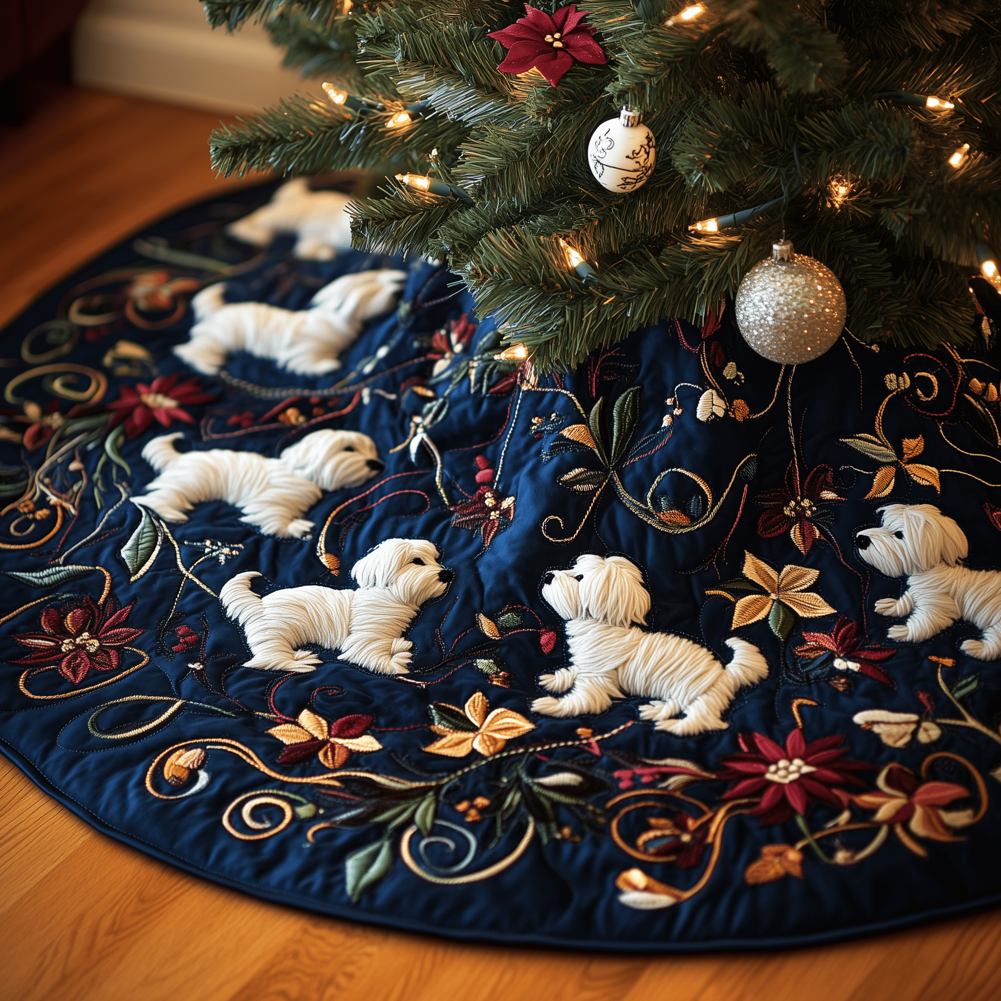 Westie Quilted Tree Skirt Christmas Decorations Gifts For West Highland Terrier Lovers