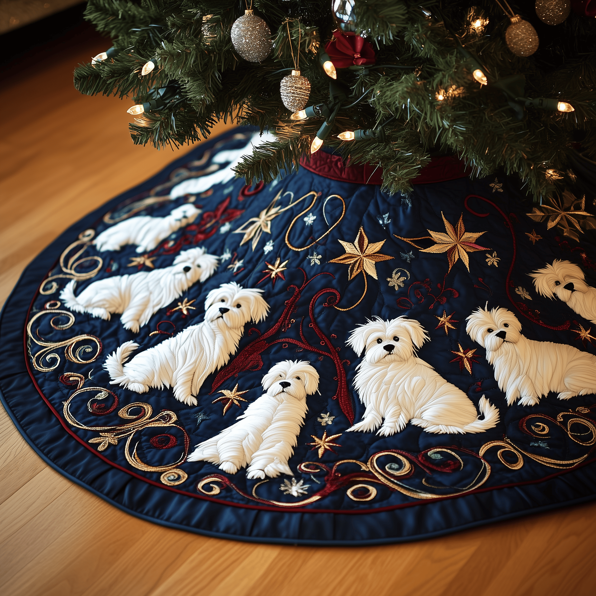 Westie Quilted Tree Skirt Christmas Decorations Gifts For West Highland Terrier Lovers
