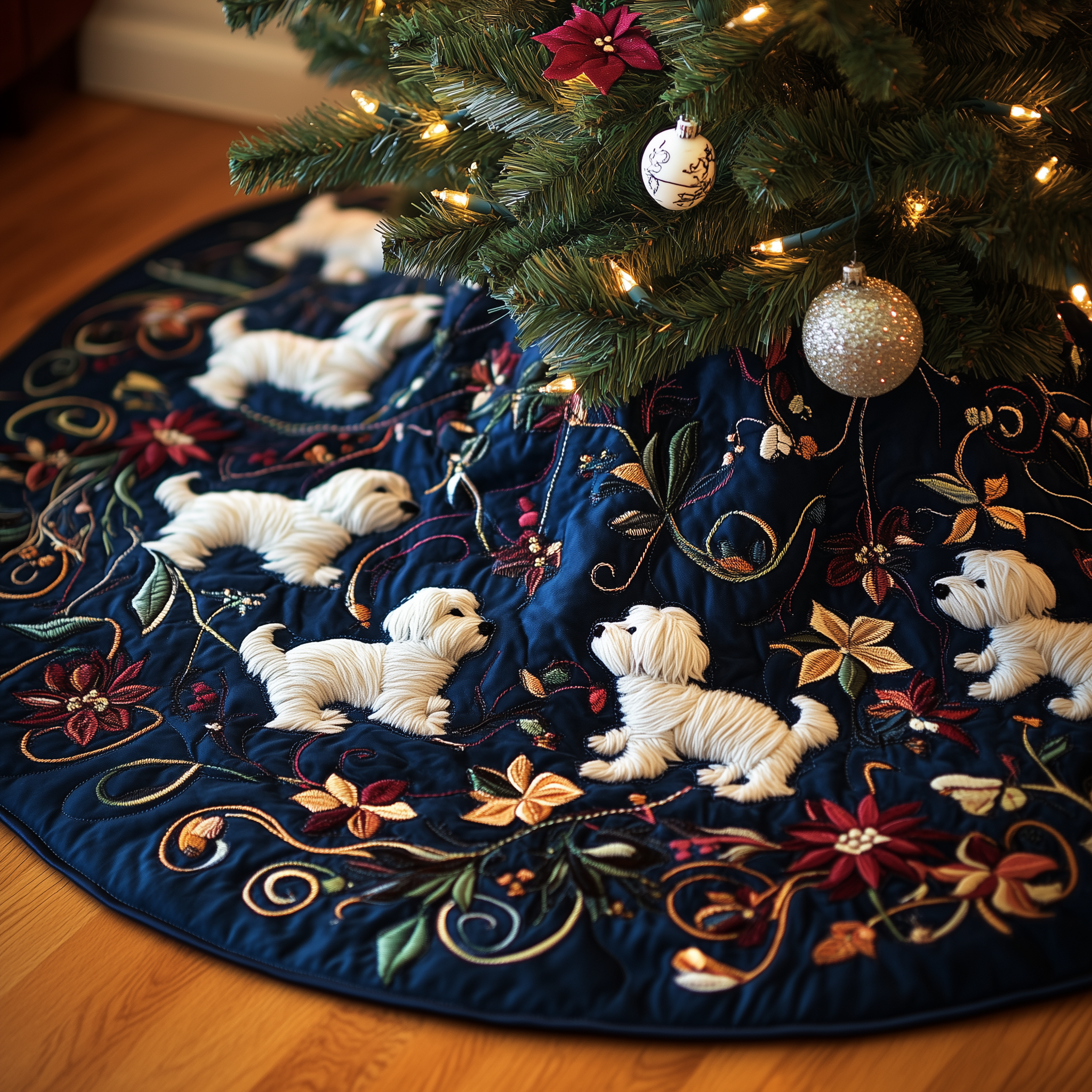 Westie Quilted Tree Skirt Lovely Mother’s Day Gift Merch