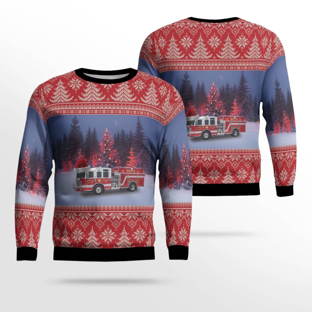Weston West Virginia Weston Fire Department Christmas AOP Ugly Sweater Gift For Christmas
