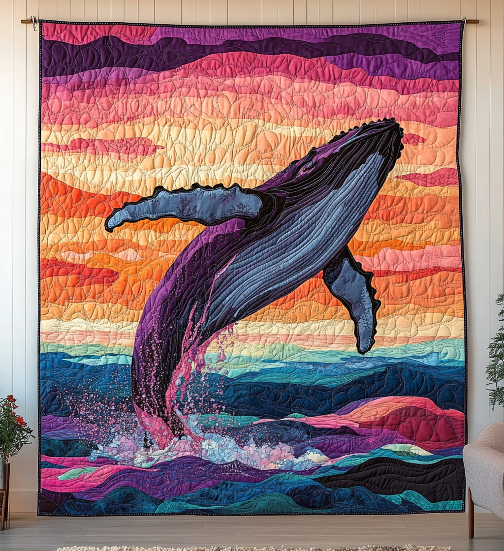 Whale Odyssey Quilted Blanket Cute Fall Blankets
