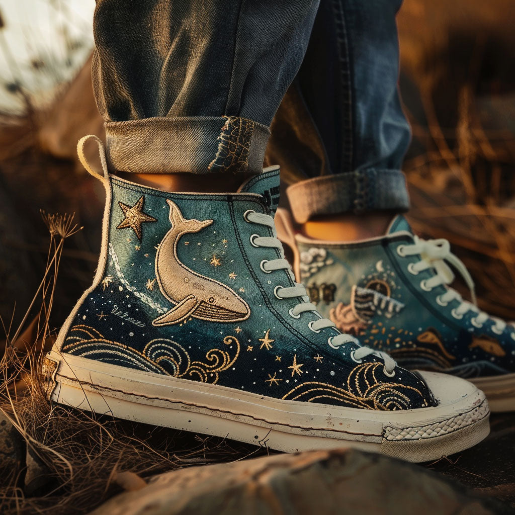 Whale Rider Canvas High Tops Slip Resistant Merch