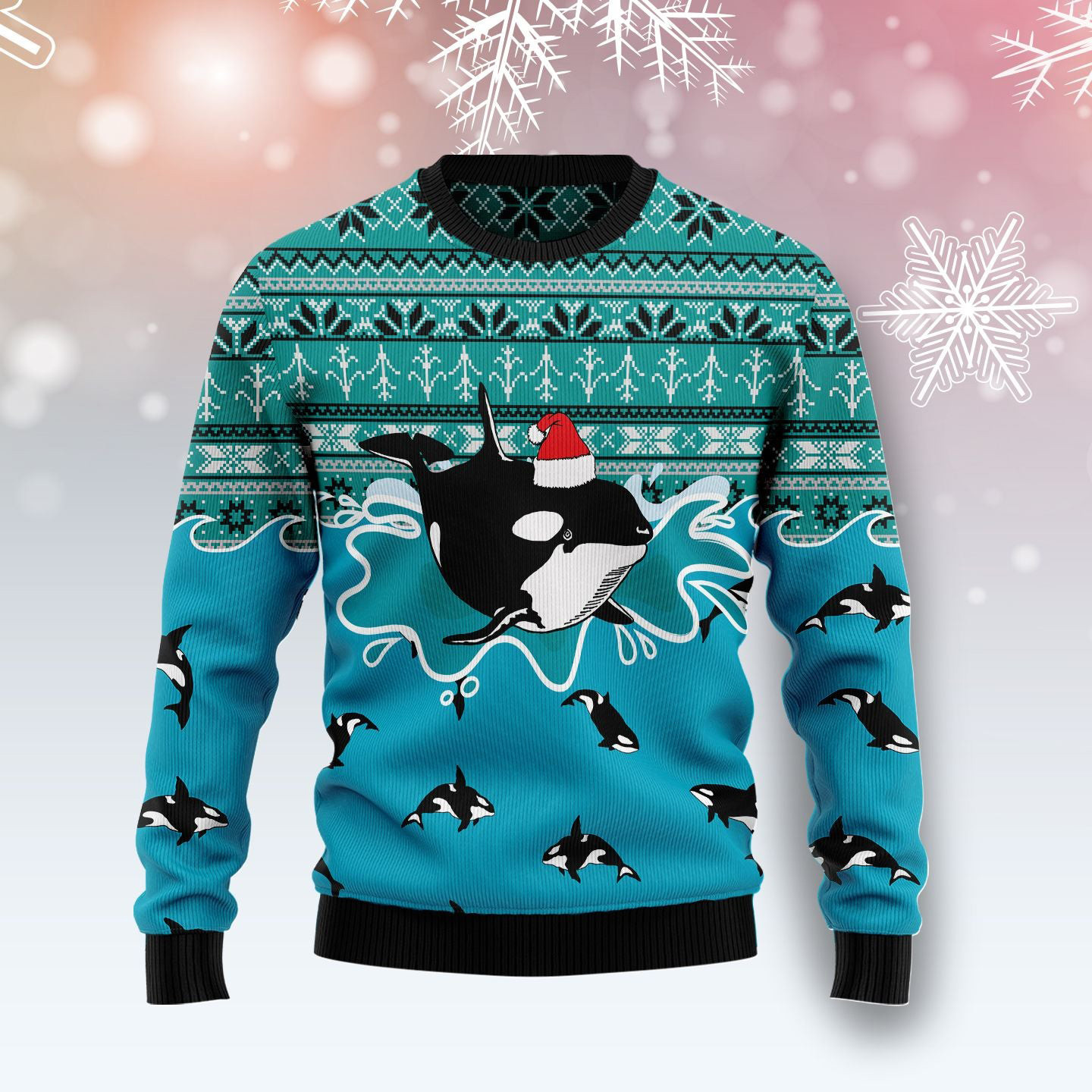 Whale Santa Claus Ugly Christmas Sweater Winter Clothing Christmas Gifts For Killer Whale Lovers