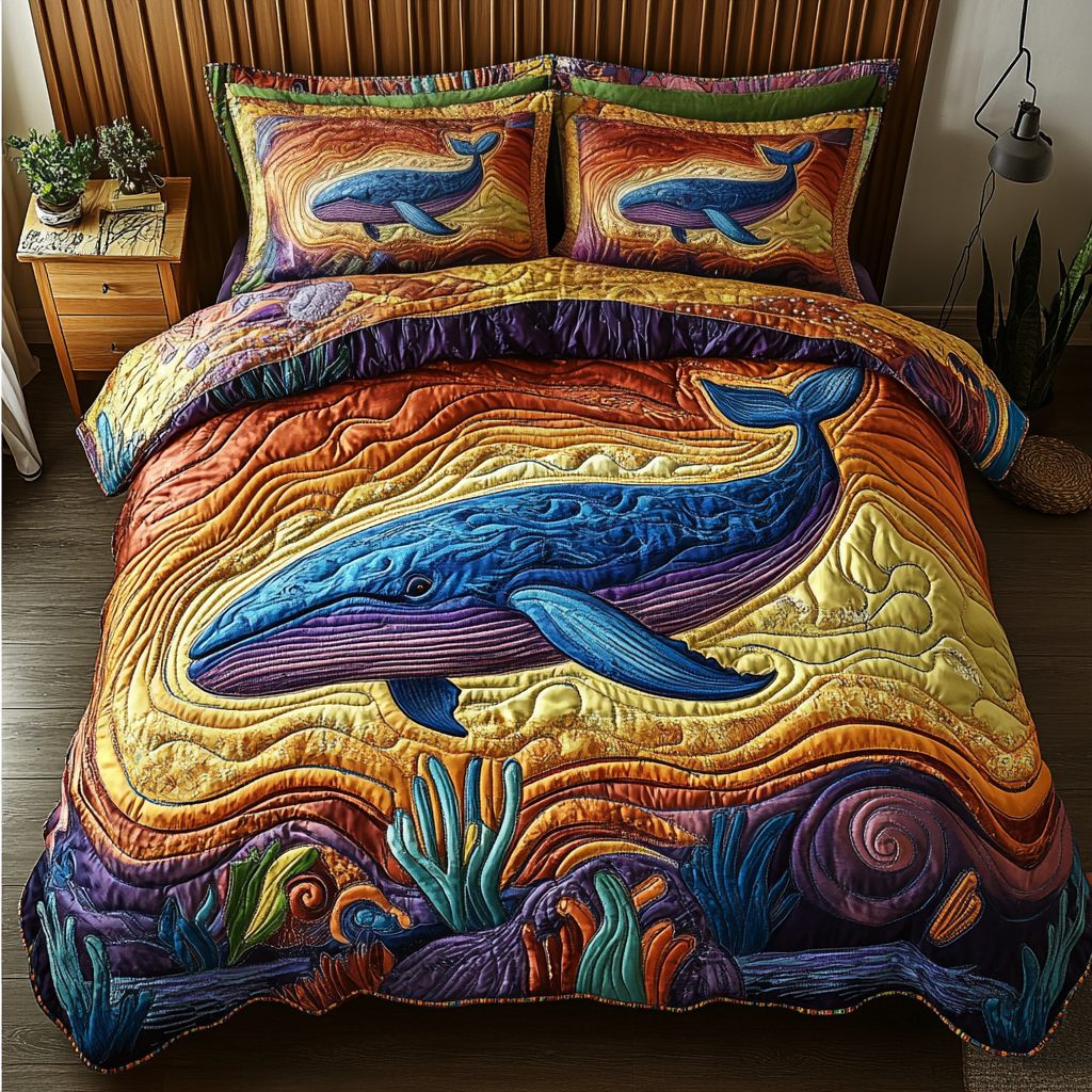 Whale Song Quilted Bedding Set Best Comforter Sets Whale Related Gifts