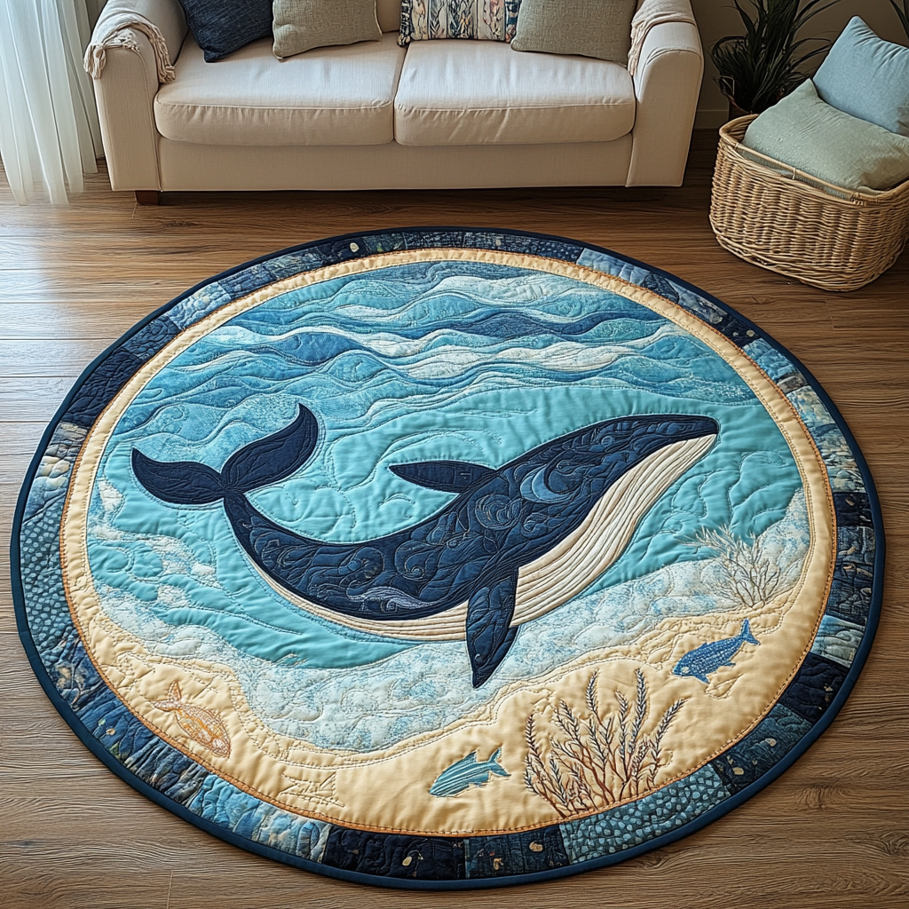 Whale Song Quilted Round Mat Entryway Design Ideas Whale Gifts For Her