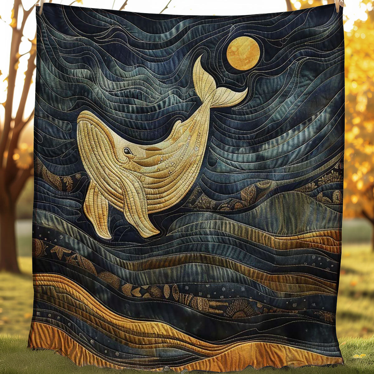 Whale Wonder Quilt Blanket Luxury Throw Blankets Stepdad Gifts For Father's Day
