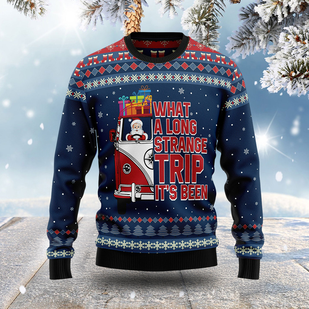 What A Long Strange Trip Ugly Christmas Sweater Santa Claus Christmas Gifts For Father