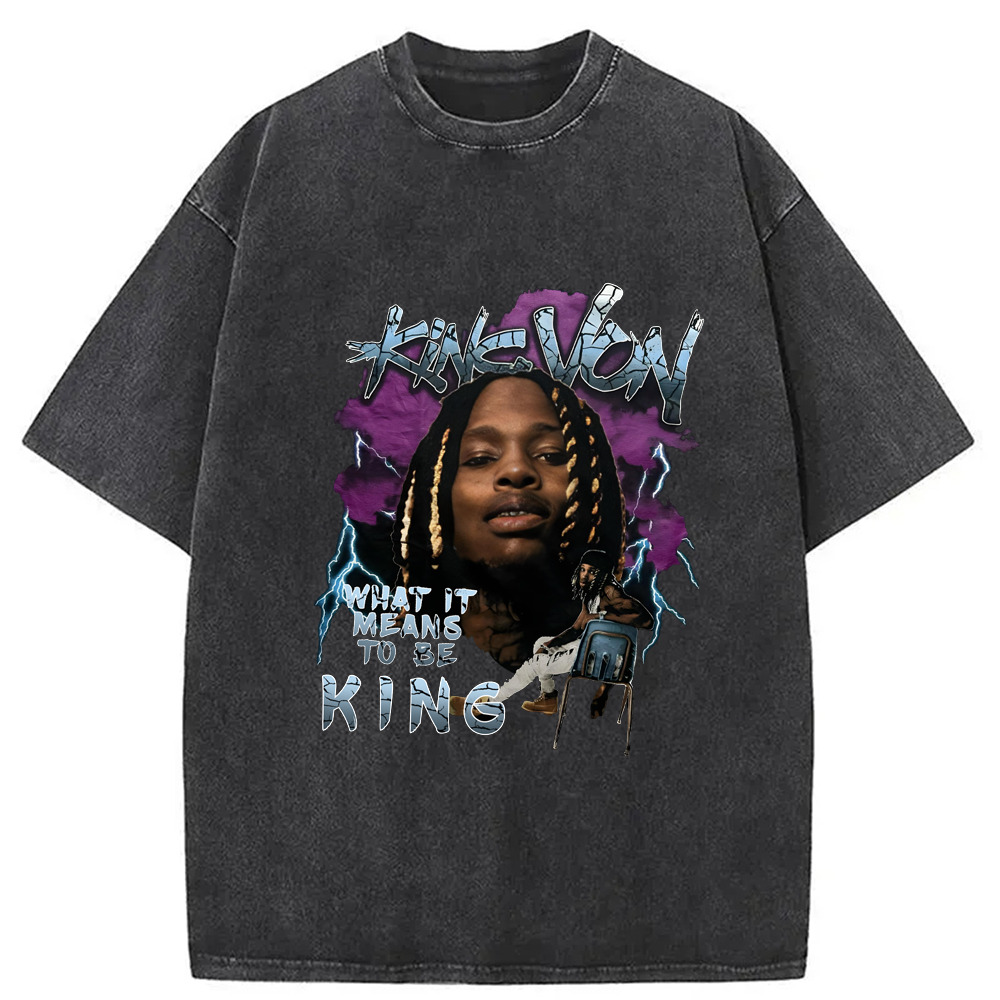 What It Means To Be King Washed T-Shirt Classic Graphic Fashion Tee Gifts For Him