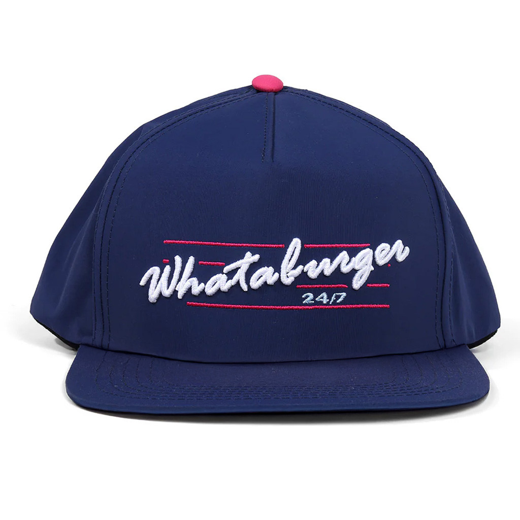 Whataburger Merch Navy Script Staunch Collection Snapback Hat Embroidered Gifts For Dad
