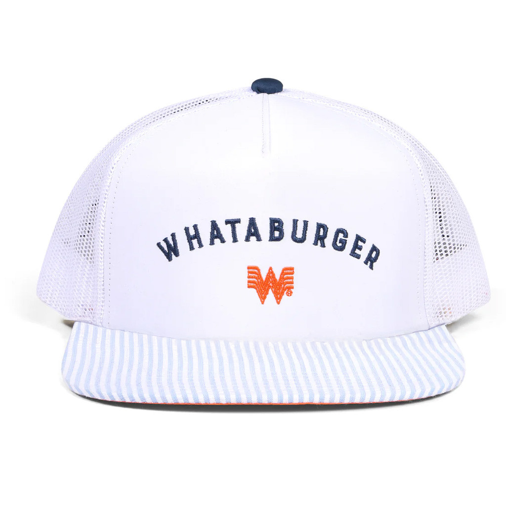 Whataburger Merch Seersucker Staunch Collection Trucker Snapback Hat Embroidered Whataburger Hat