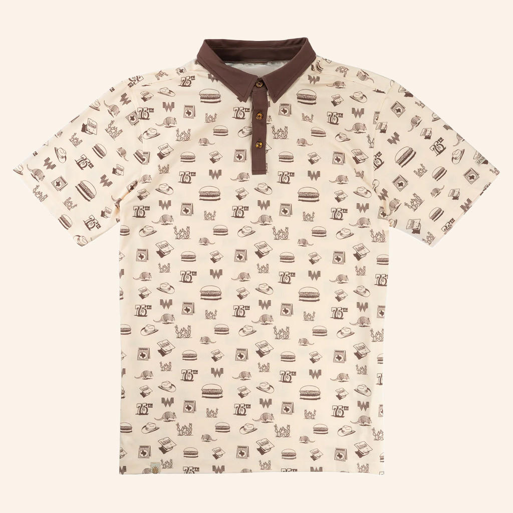 Whataburger Merch Sendero x Whataburger Hamburguesa Polo Shirt Gifts For Father