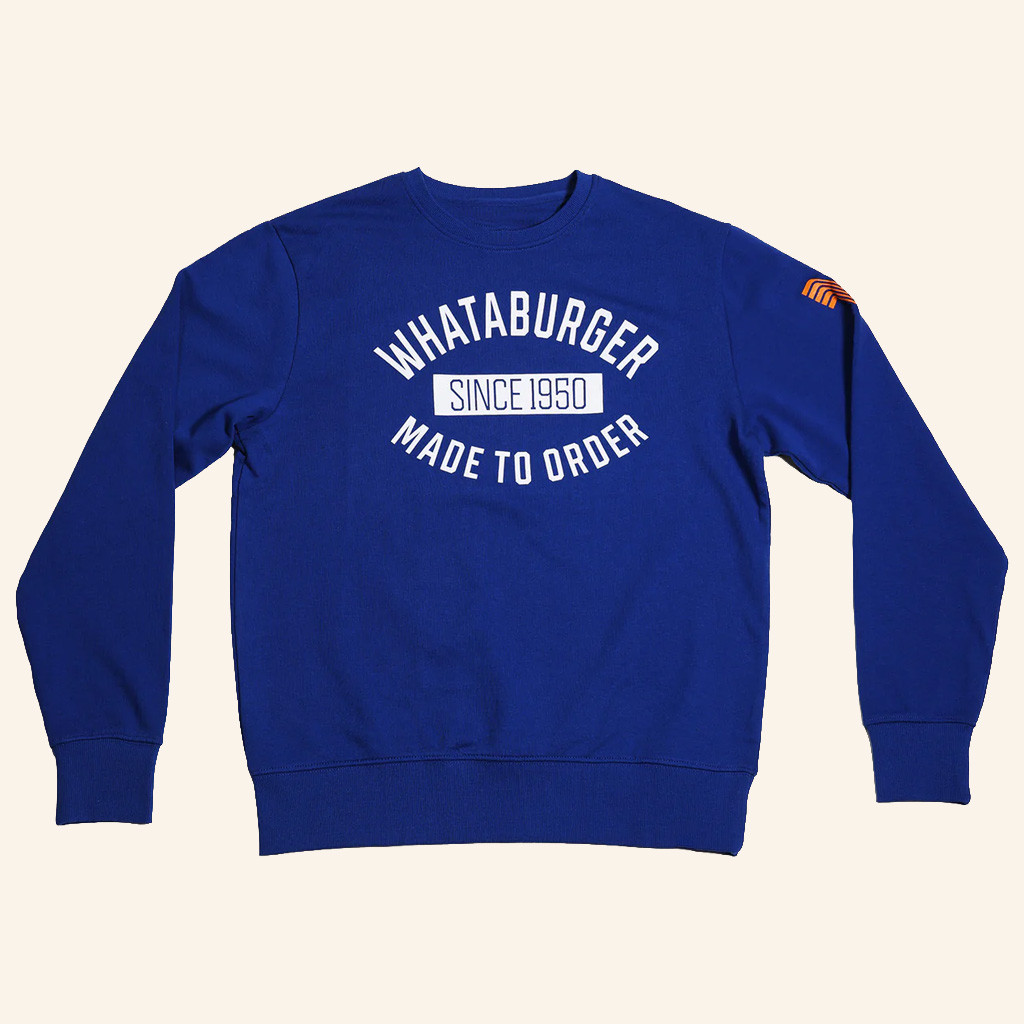Whataburger Merch Sportiqe Blue Crewneck Whataburger Sweatshirt Best Gifts For Son