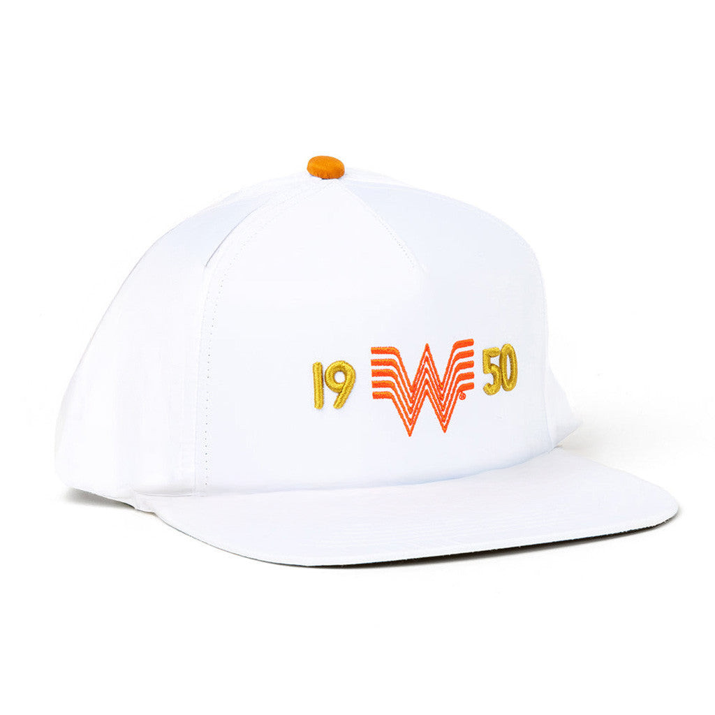 Whataburger Merch White W 1950 Staunch Collection Snapback Hat Embroidered Gifts For Him